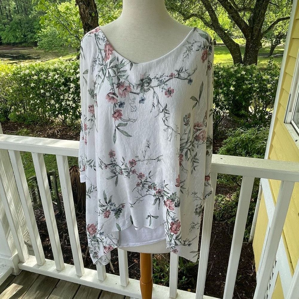 Elena Baldi Multi-Layer Floral Blouse